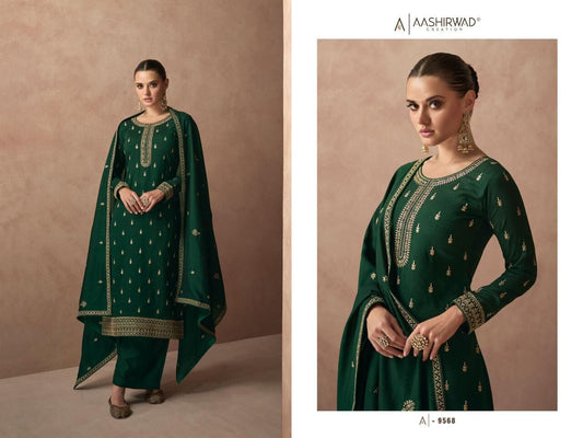 9568 Gulmohar Premium Silk Designer Suit designer suits AASHIRWAD 