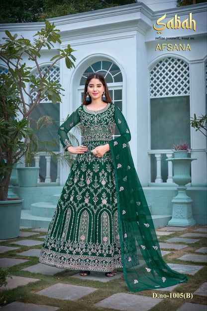 AFSANA 1005 Heavy Butterfly Net Wedding Wear Designer Suit in 4 colors designer suits shopindi.sg 