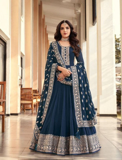Amitah Designer 16061 Blue Georgette Embroidered Anarkali Suit designer suits Amirah 
