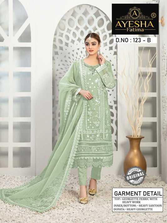 Ayesha Fatima 123 C Heavy Georgette Salwar Kameez Designer Pakistani Suit Designer Suits Shopin Di Apparels 
