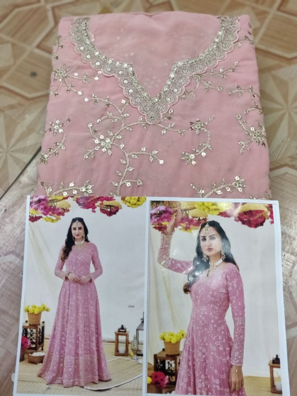 Baby Pink Heavy Blooming Fox Georgette with Embroidery Anarkali Suit Designer Suits shopindi.sg 