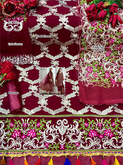 Baroque Pakistani Designer Suit in 4 colors Shopindiapparels.com 