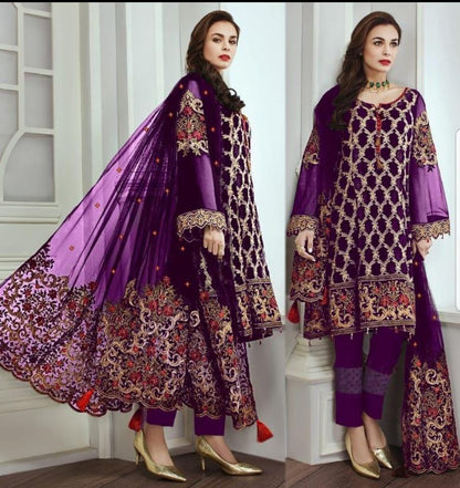 Baroque Pakistani Designer Suit in 4 colors Shopindiapparels.com 