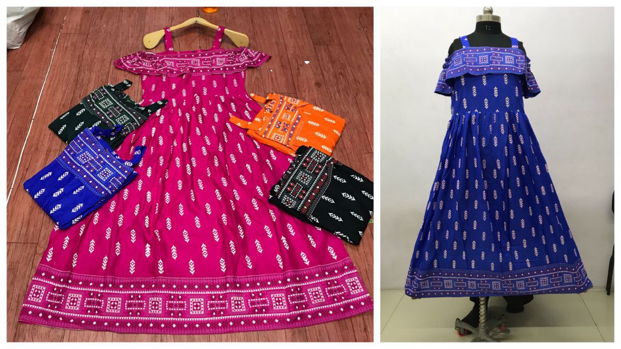 Beautiful Heavy Rayon Printed Gown Gown Shopindiapparels.com 