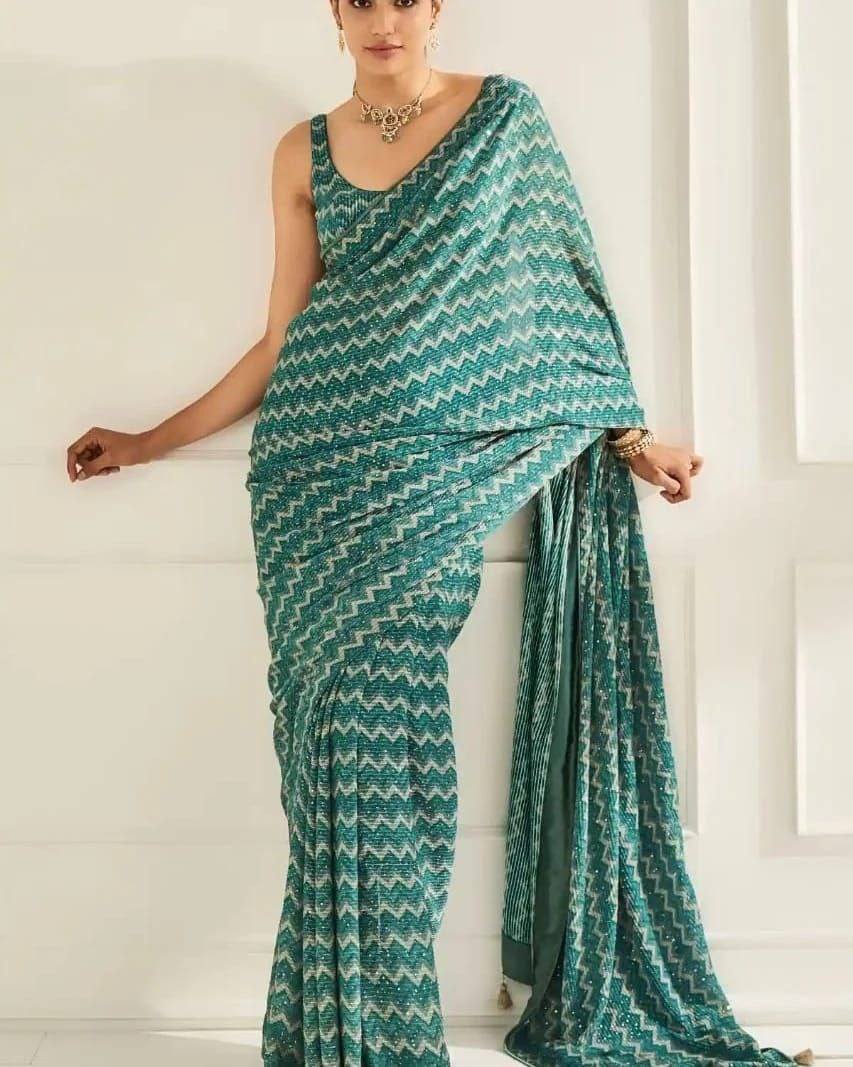 Beautiful Soft Georgette with Sequence Work Saree Designer Saree Shopindiapparels.com 
