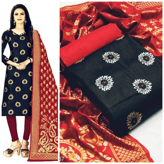 Black Banarasi Suit with Jequard weaving Dupatta Designer Suit Shopindiapparels.com 