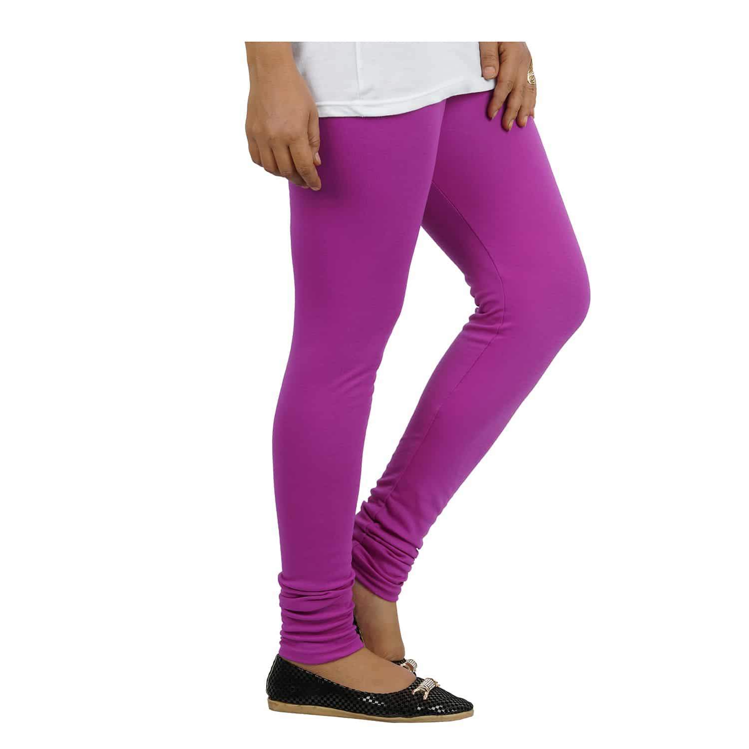 Brinjal Purple Plain Lycra Leggings - Shopindiapparels.com