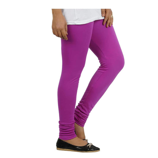Brinjal Purple Plain Lycra Leggings - Shopindiapparels.com