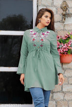 Load image into Gallery viewer, Collar Western Top Heavy Rayon With Embroidery Work Western Top Shopindiapparels.com 