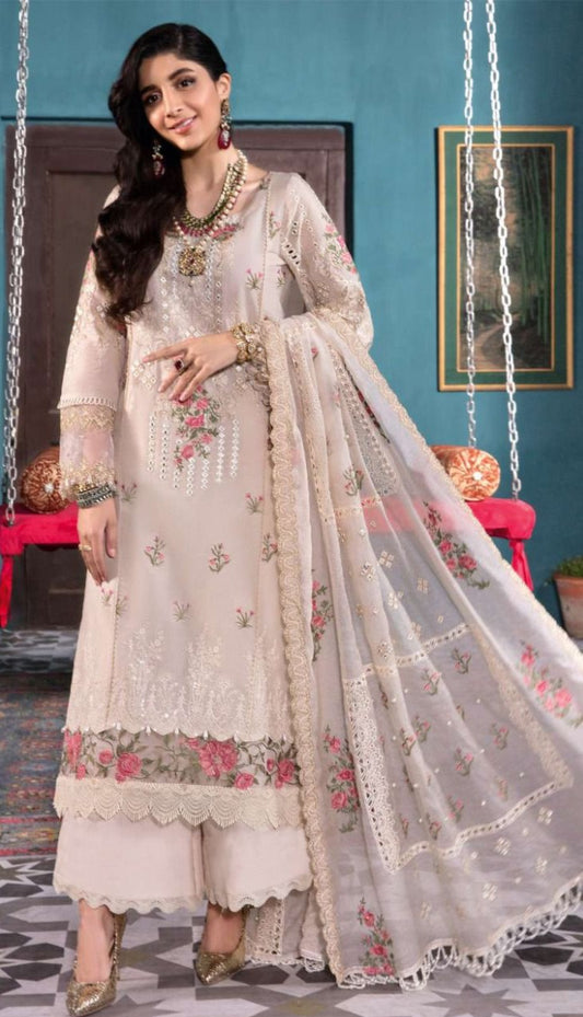 D N 51001 Elaf Festive Chikankari Lawn Cotton Pakistani Suit Designer Suits Serene 
