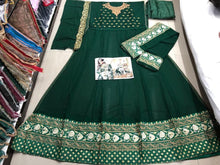 Load image into Gallery viewer, Dark Green LT 1703 Banglory Silk Georgette with Embroidery work Anarkali Suit Designer Suits shopindi.sg 