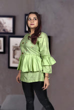 Load image into Gallery viewer, Designer Cotton Embroidered Tops in 5 colors Western Top Shopindiapparels.com Pista Green M 38 
