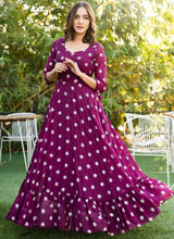 Load image into Gallery viewer, Designer Georgette Printed Gown in 2 colors Gown Shopindiapparels.com 