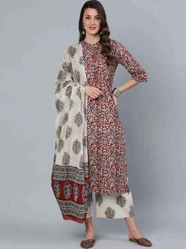 Latest Dailywear Easy To Sew Kalamkari Fabrics Suits Designs||Stylish Kalamkari  Kurtis Designs Ideas - YouTube