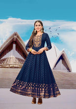 Load image into Gallery viewer, Designer Rayon Foil Printed Gown with Heavy embroidery gown shopindi.sg 
