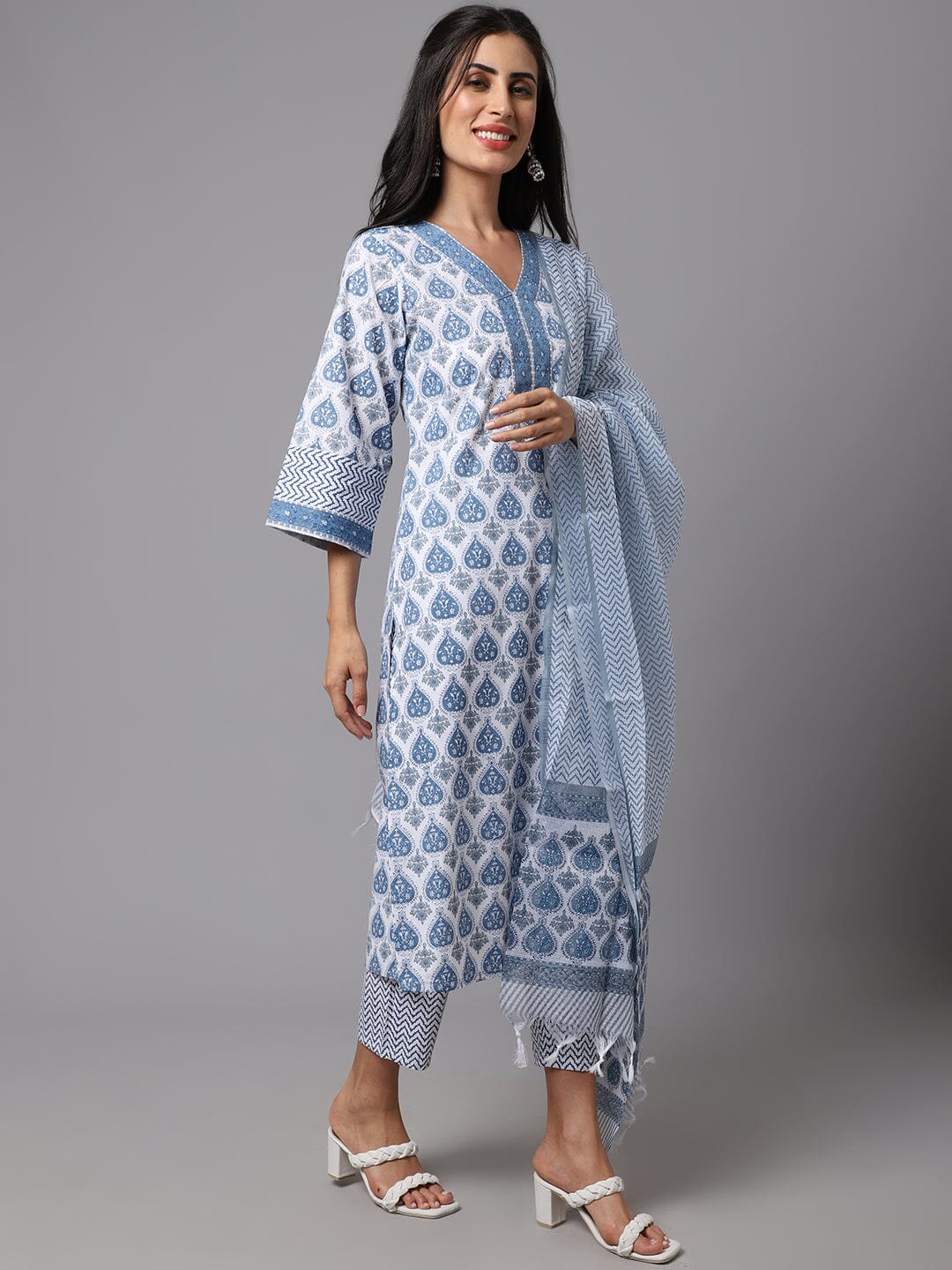 Dhruvi 18 Fancy Kurti With Bottom Dupatta Kurti with Dupatta and Bottom shopindi.sg 
