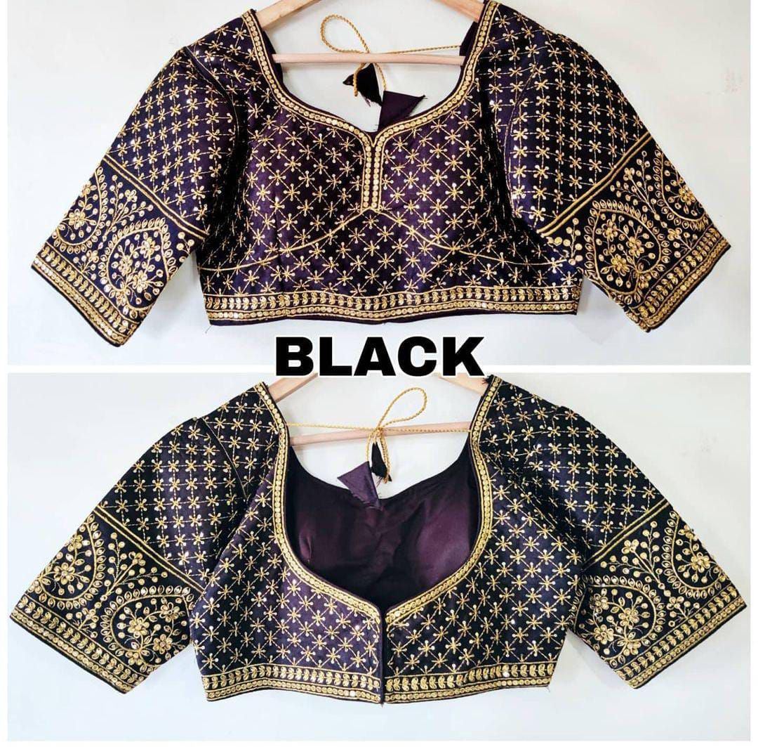 Exclusive Mangam work Readymade Blouse Readymade Blouse Shopindiapparels.com Black 