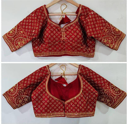 Exclusive Mangam work Readymade Blouse Readymade Blouse Shopindiapparels.com Maroon 
