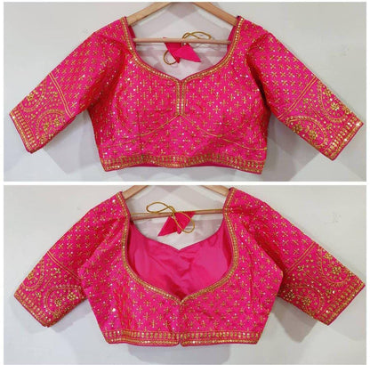 Exclusive Mangam work Readymade Blouse Readymade Blouse Shopindiapparels.com Pink 