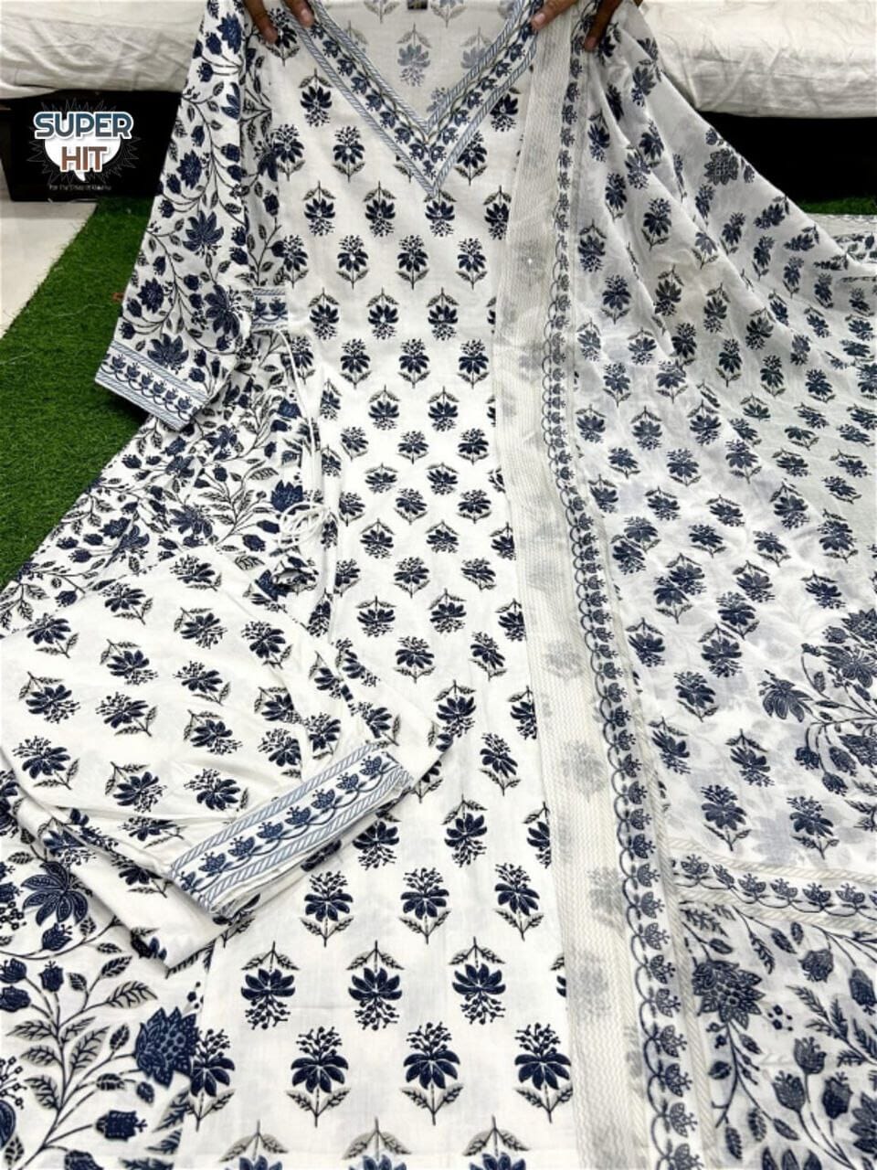 Floral Heavy Rayon Afghani Designer Suit in 2 colors Designer Suits Shopin Di Apparels 