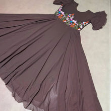 Load image into Gallery viewer, Georgette Anarkali Gown with Embroidery in 3 colors gown Shopindiapparels.com 
