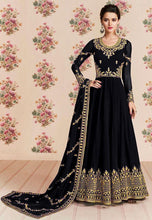 Load image into Gallery viewer, Georgette Embroidered Gown with Dupatt Designer Suits Shopindiapparels.com 
