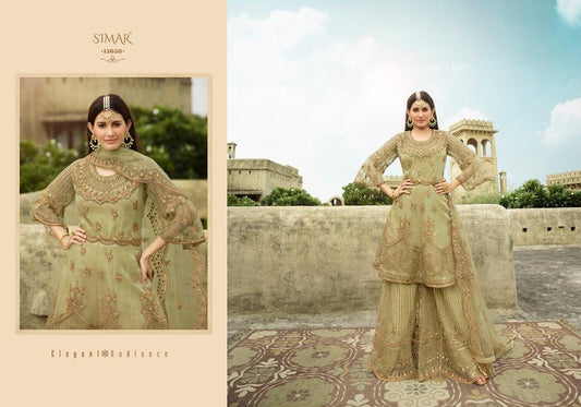 Green Heavy wedding wear salwar kameez suit with Swarovski work Wedding Wear Shopindiapparels.com 