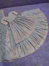 Load image into Gallery viewer, Grey Designer Sequence work Lehenga Fanxy Wear Suit 3pc Lehenga Shopindiapparels.com 