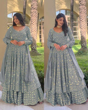 Load image into Gallery viewer, Grey Designer Sequence work Lehenga Fanxy Wear Suit 3pc Lehenga Shopindiapparels.com 