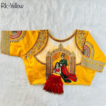 Heavy Embroidery Bridal Work Milan Silk Readymade Saree Blouse Readymade Blouse shopindi.sg 