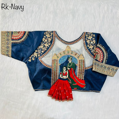 Heavy Embroidery Bridal Work Milan Silk Readymade Saree Blouse Readymade Blouse shopindi.sg 