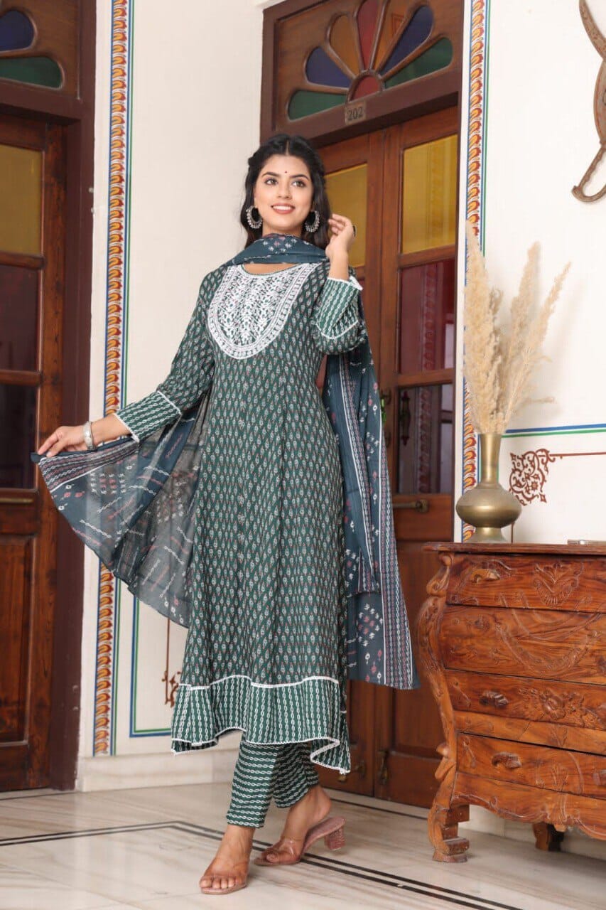 Heavy Rayon Digital Printed Anarkali with Dupatta and Bottom Kurti with Bottom and Dupatta shopindi.sg 