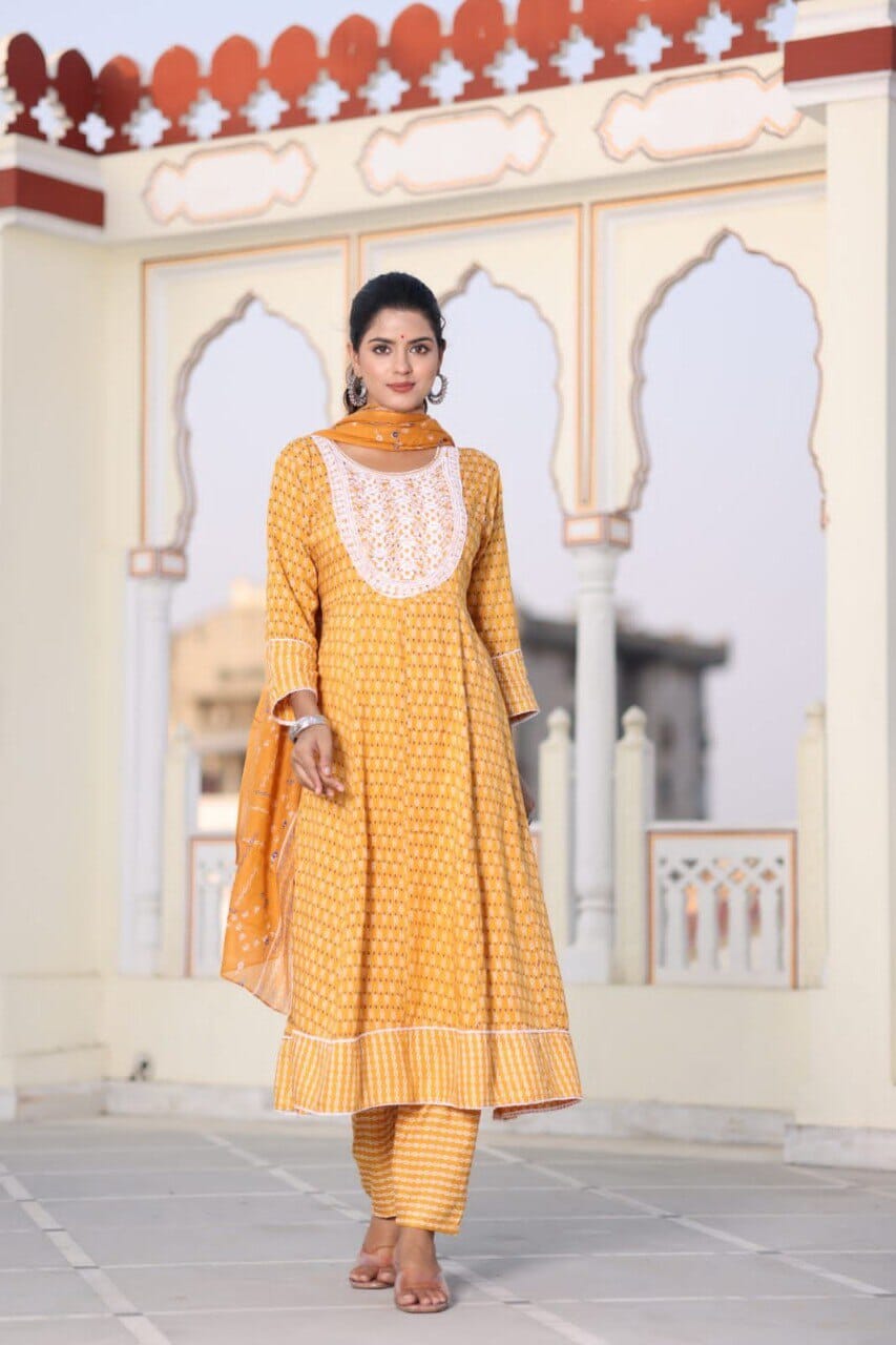 Heavy Rayon Digital Printed Anarkali with Dupatta and Bottom Kurti with Bottom and Dupatta shopindi.sg 