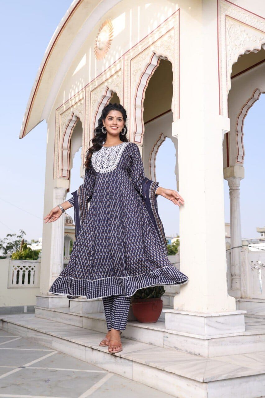 Heavy Rayon Digital Printed Anarkali with Dupatta and Bottom Kurti with Bottom and Dupatta shopindi.sg 