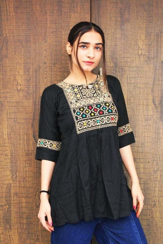 Heavy Rayon Embroidered Western Top in 7 colors Shopin Di Apparels 