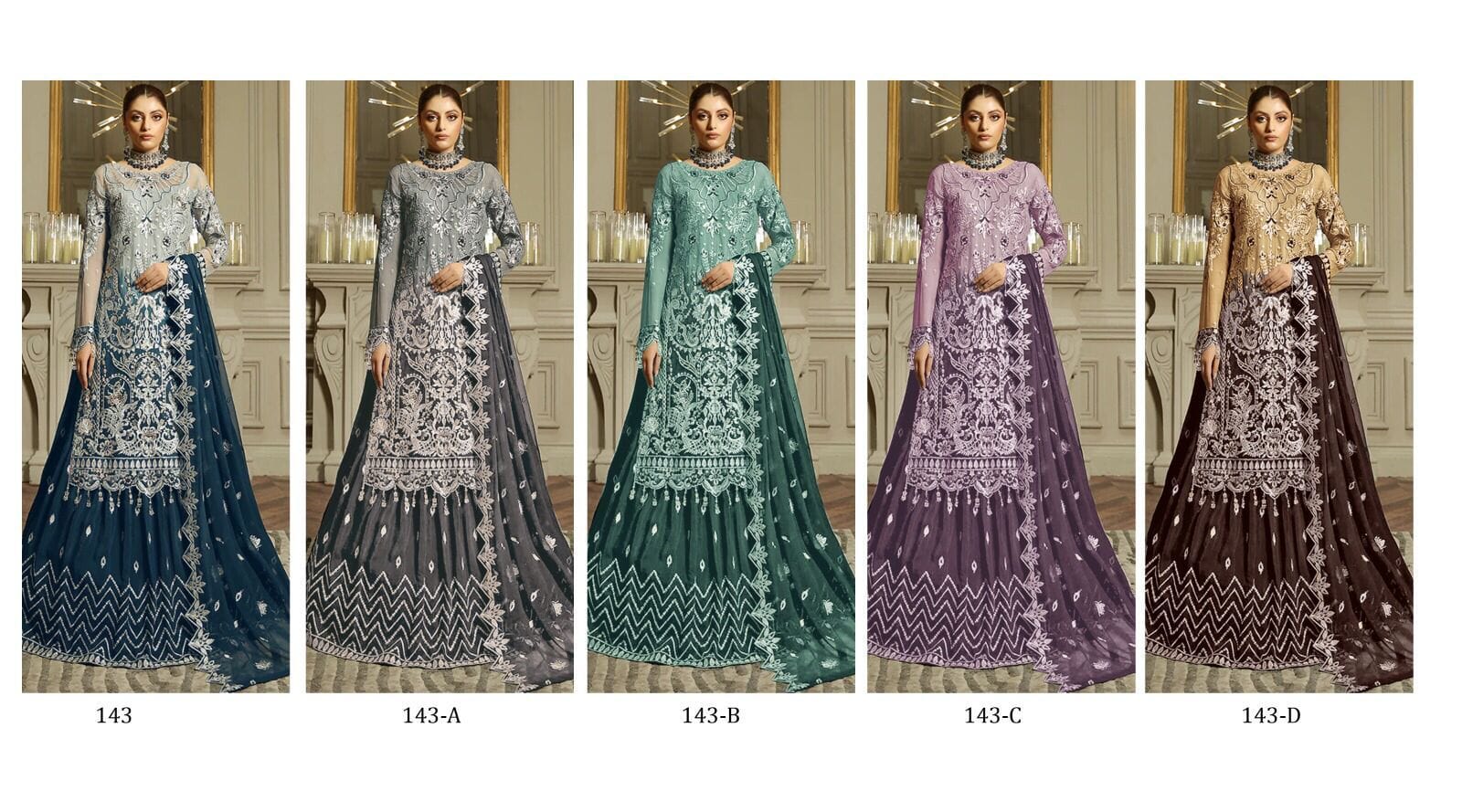 Heavy Sequence Work Pakistani 3pc Lehenga Suit in 5 attractive colors Designer Suits Shopin Di Apparels 
