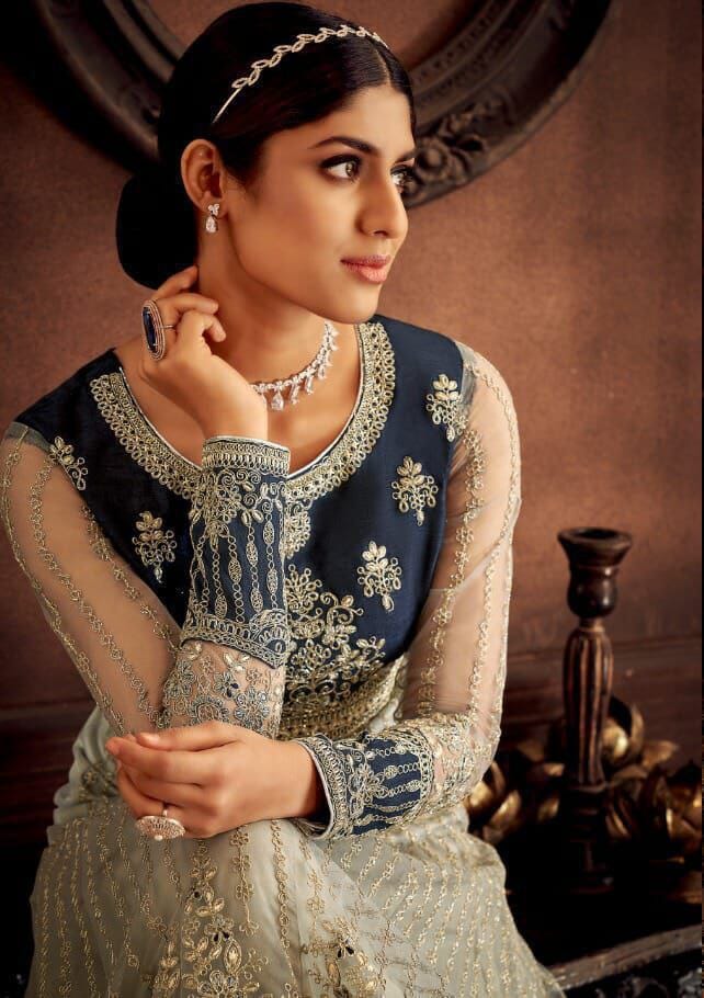 Hotlady Designer Net Embroidered Anarkali Suit designer suits Shopin Di Apparels 