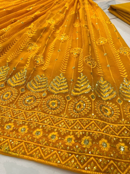 KD 1213 Mustard Sequence work Designer Anarkali Suit Designer Suits shopindi.sg 