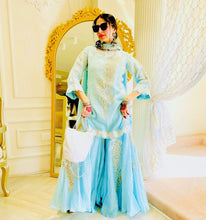 Load image into Gallery viewer, Light Blue Designer Fancy Wear Sharara Suit designer Suits shopindi.sg 