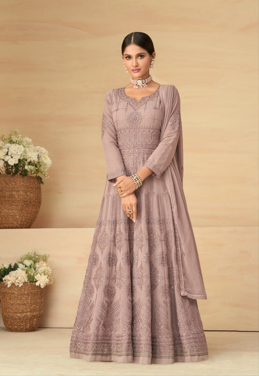 Light Brown Rehanna Wedding Wear Anarkali Suit Designer Suits Shopindiapparels.com 