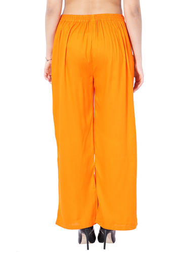 Light Orange Plain Rayon Plazzo Pants Plazzo Pants Shopindiapparels.com 