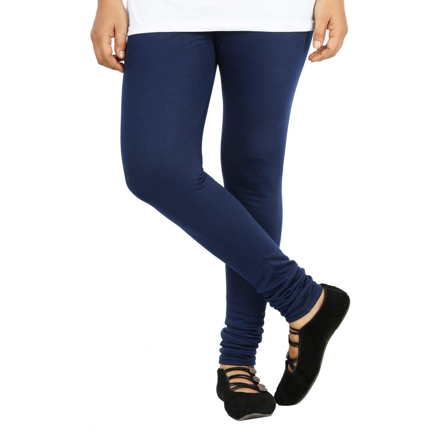 Navy Blue Plain Lycra Leggings - Shopindiapparels.com