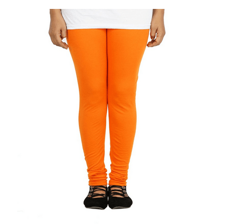 Orange Plain Lycra Leggings - Shopindiapparels.com