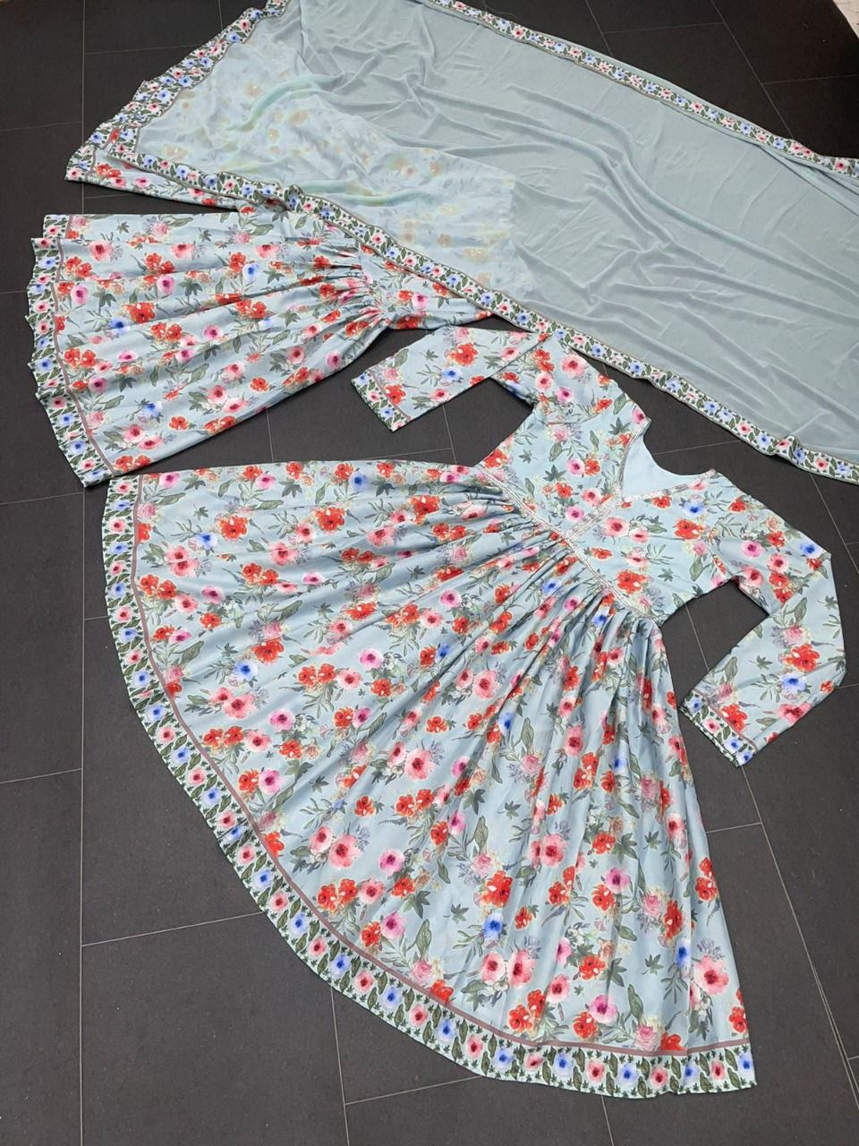 Pastel Floral Designer Fancy Wear Digital Printed Suit Designer suits shopindi.sg 