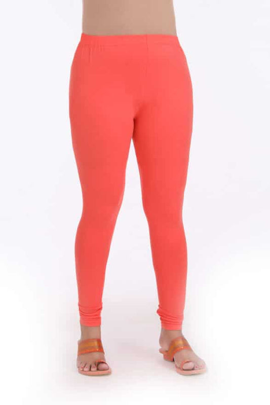 Peach Plain Lycra Leggings Shopindiapparels.com 