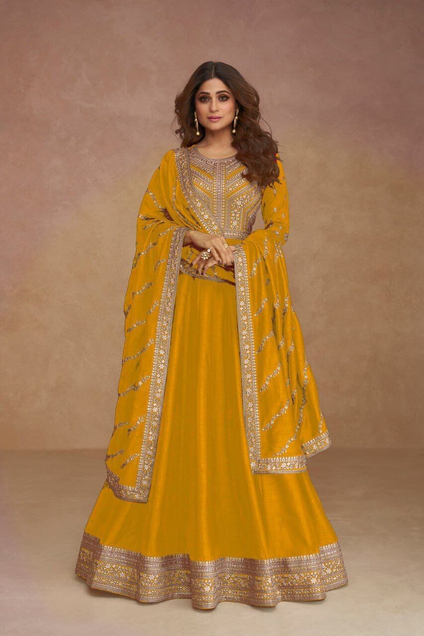Premium Silk With Sequence Embroidery Work Anarkali Designer Suit in 4 colors Designer Suits AASHIRWAD 