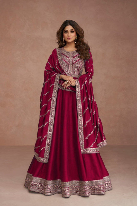 Premium Silk With Sequence Embroidery Work Anarkali Designer Suit in 4 colors Designer Suits AASHIRWAD 
