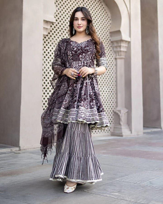 Pure Cotton Sharara Fancy Designer Suit Designer Suits shopindi.sg 