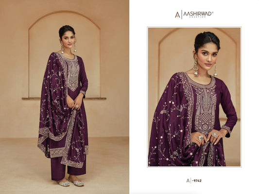 Purple Aashirwad Gulkand Glory Silk Designer Salwar Suit Designer Suits Shopin Di Apparels 