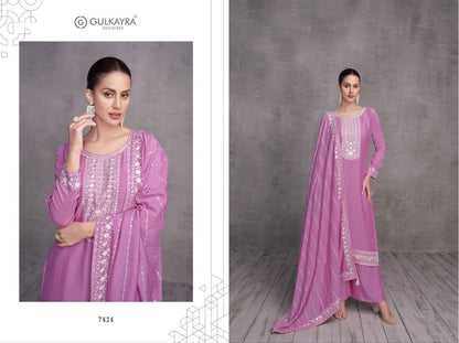 Purple Heavy Silk Designer Palazzo Suit Designer Suits AASHIRWAD 